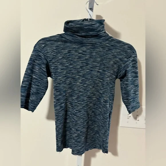 Free People Sunshine Space Dye Elbow Sleeves Turtleneck Top - Picture 2 of 4